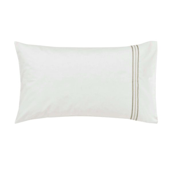 Murmur Marie Embroidered Pair of Standard Pillowcases Mourne Green | Bed Sava