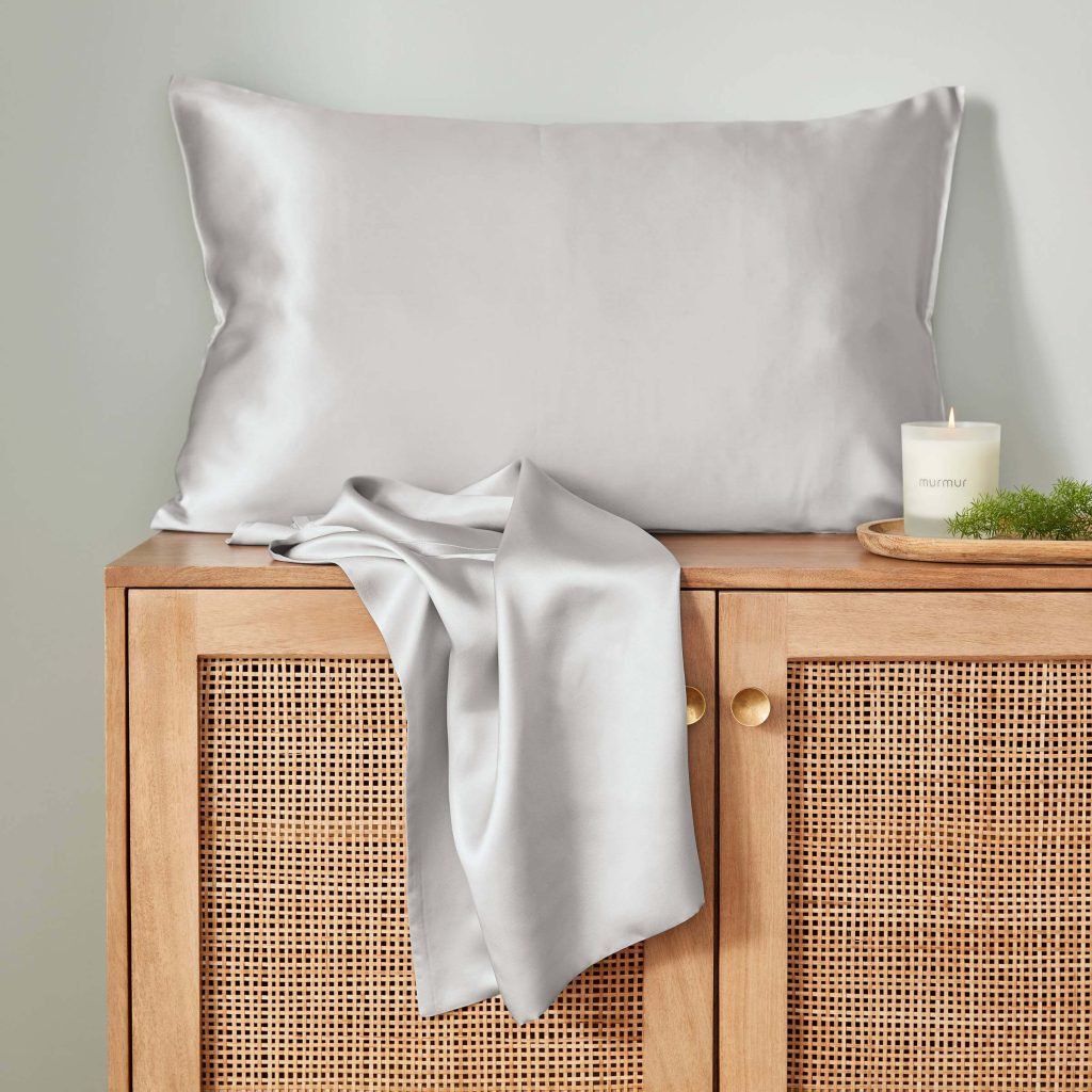 Murmur Silk Standard Pillowcase, Cloud Grey