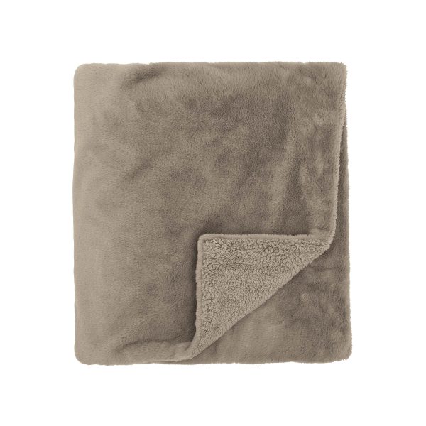 Murmur Skye Faux Fur Throw Dark Linen | Bed Sava