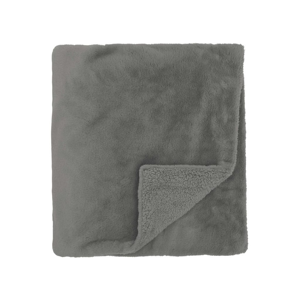 Murmur Skye Faux Fur Throw, Storm Grey