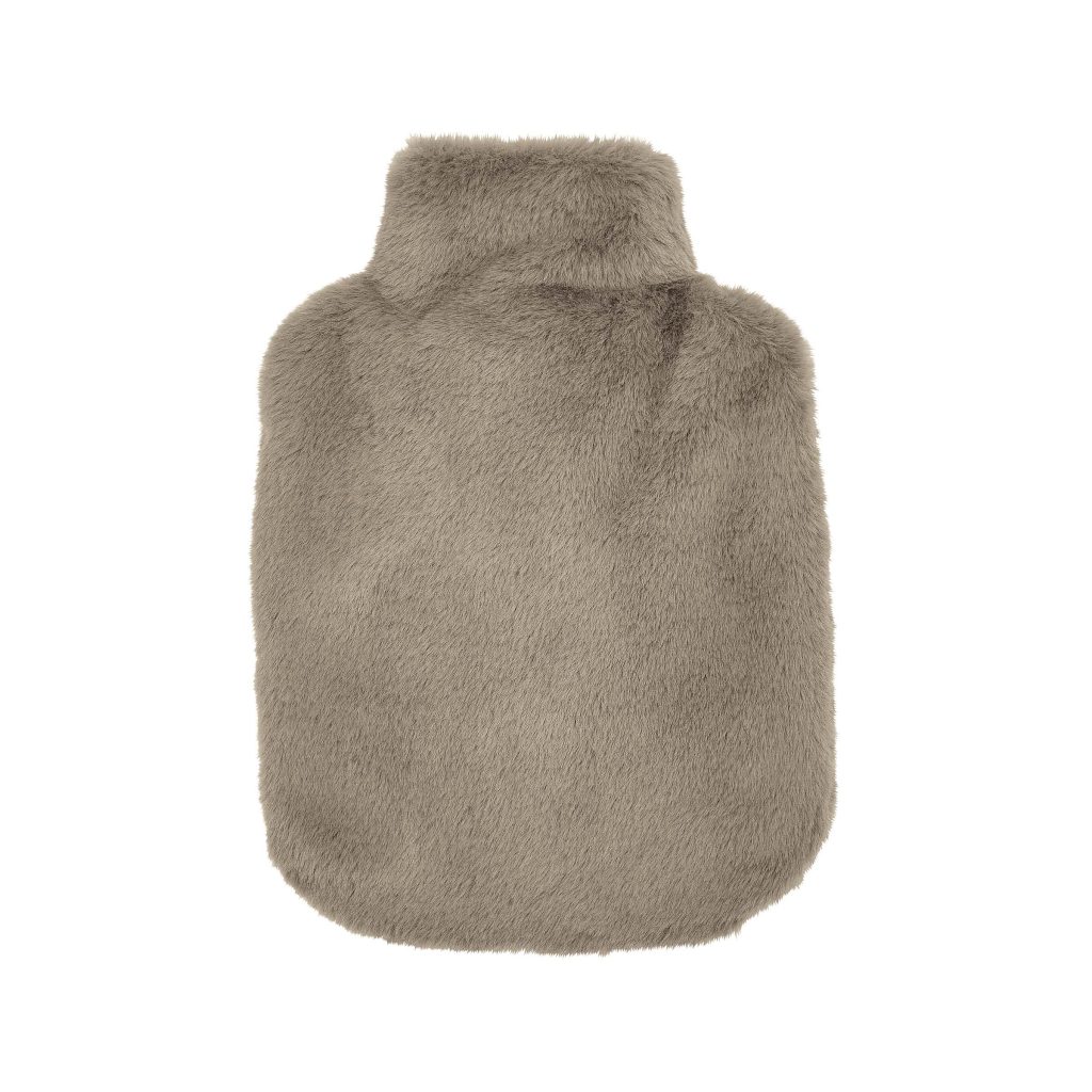 Murmur Skye Faux Fur Hot Water Bottle & Cover, Dark Linen