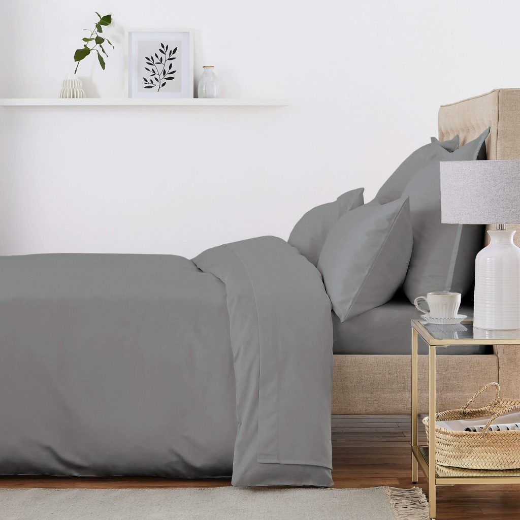 Murmur 500 Thread Count Single Duvet Cover, Storm Grey