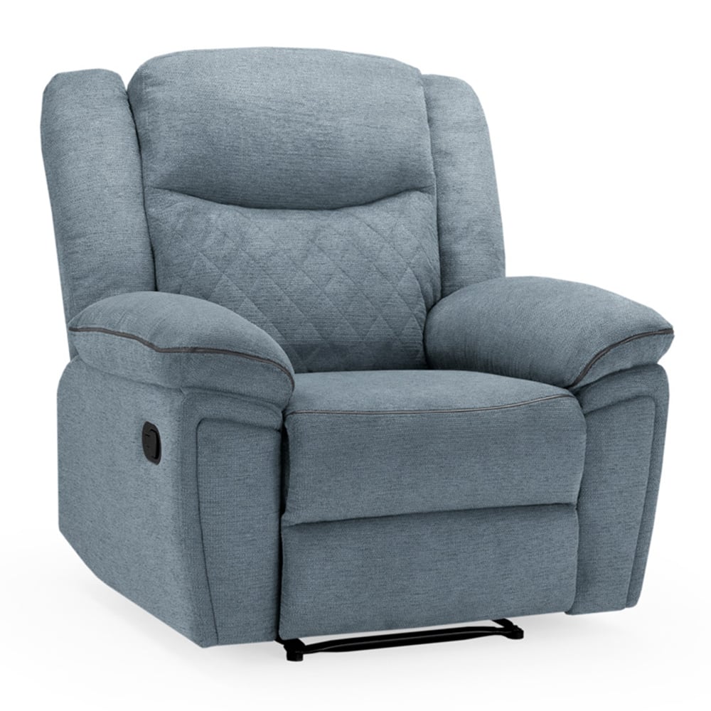 Myrtle Fabric Recliner 1 Seater Sofa In Grey