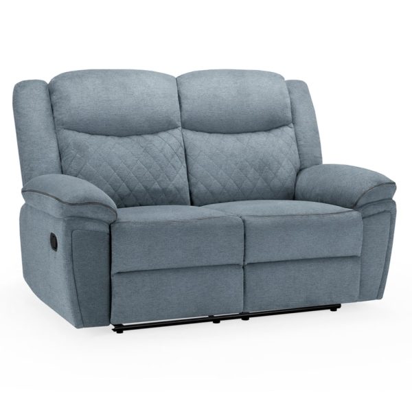 Myrtle Fabric Recliner 2 Seater Sofa In Grey | Bed Sava