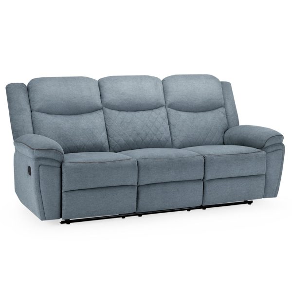 Myrtle Fabric Recliner 3 Seater Sofa In Grey | Bed Sava