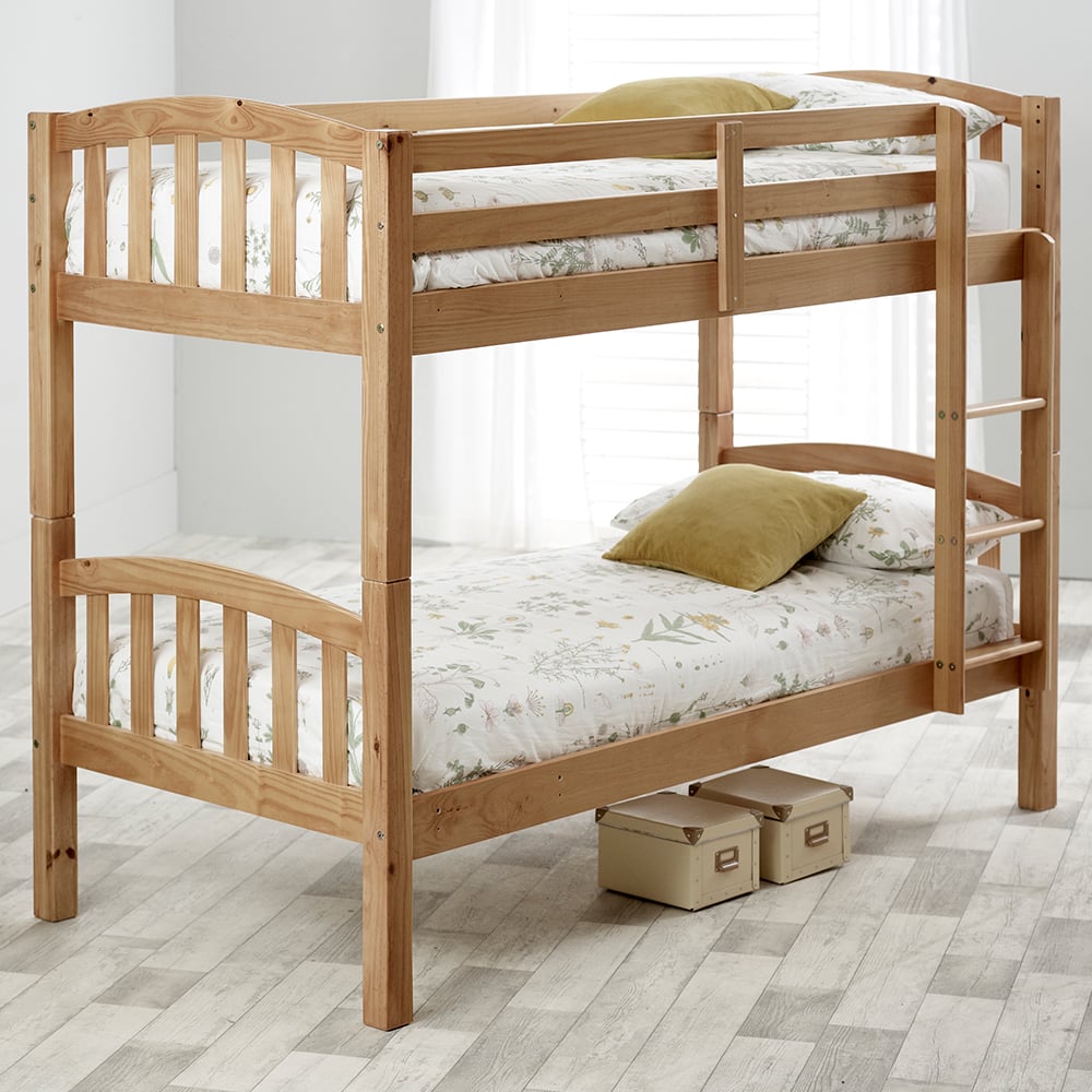 Myrtle Wooden Bunk Bed With Ladder In Pine