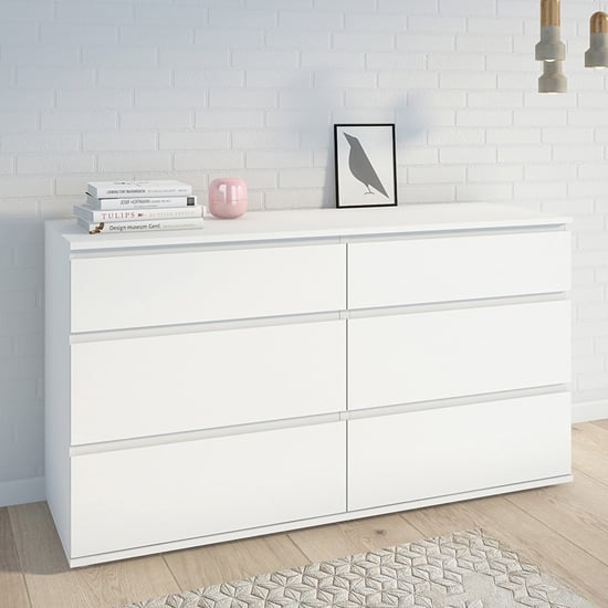 Naira Wooden Chest Of 6 Drawers In White