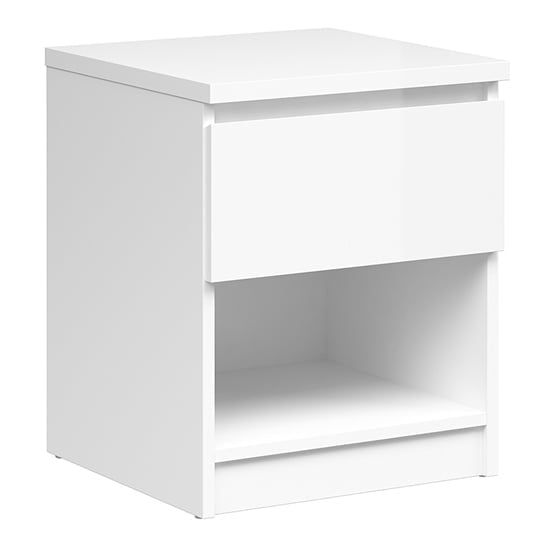 Nakou Wooden Bedside Cabinet With 1 Drawer In White