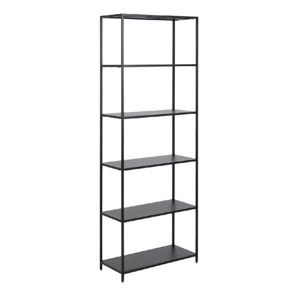 Napa Metal Bookcase With 5 Shelves In Matt Black | Bed Sava
