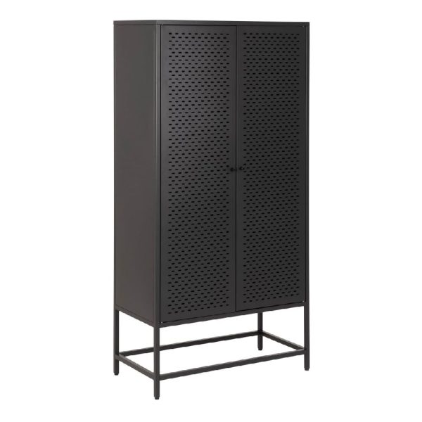 Napa Metal Storage Cabinet With 2 Doors In Matt Black | Bed Sava