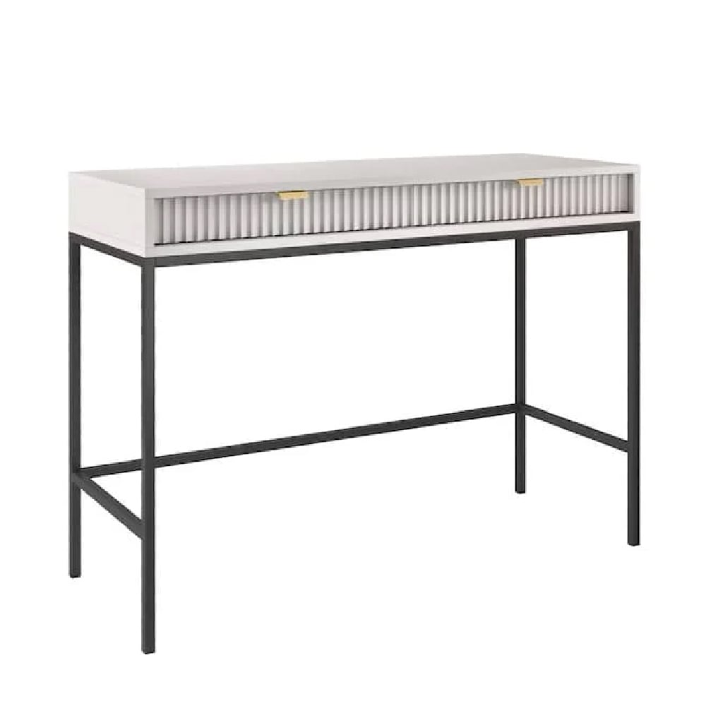 Napa Wooden Laptop Desk With 2 Drawers In Matt Grey
