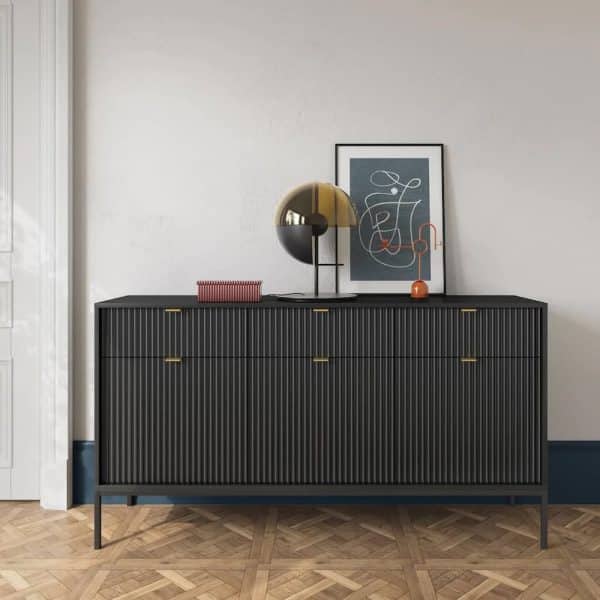 Napa Wooden Sideboard With 3 Doors 3 Drawers In Matt Grey | Bed Sava