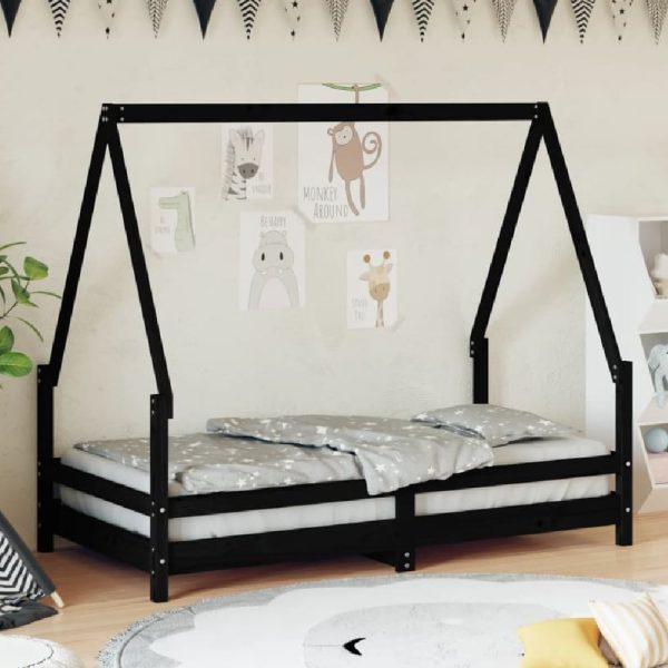 Narva 80x160cm Wooden Children Daybed In Black | Bed Sava