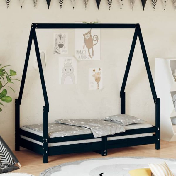 Narva 70x140cm Wooden Children Daybed In Black | Bed Sava