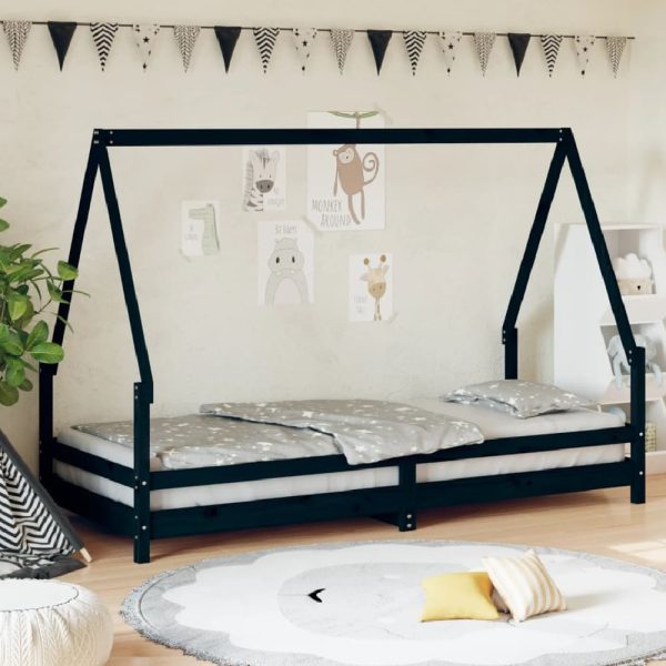 Narva 80x200cm Wooden Children Daybed In Black | Bed Sava