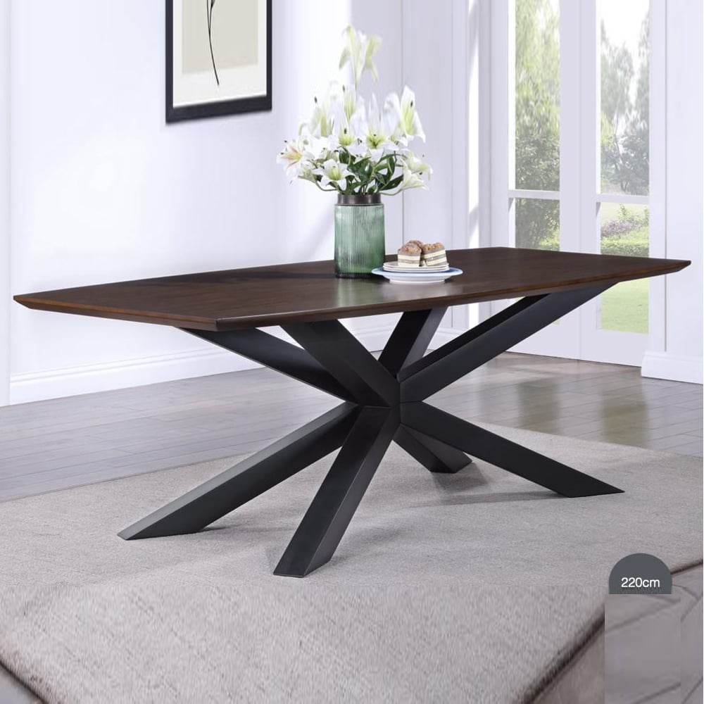 Narva Large Wooden Rectangular Dining Table In Walnut
