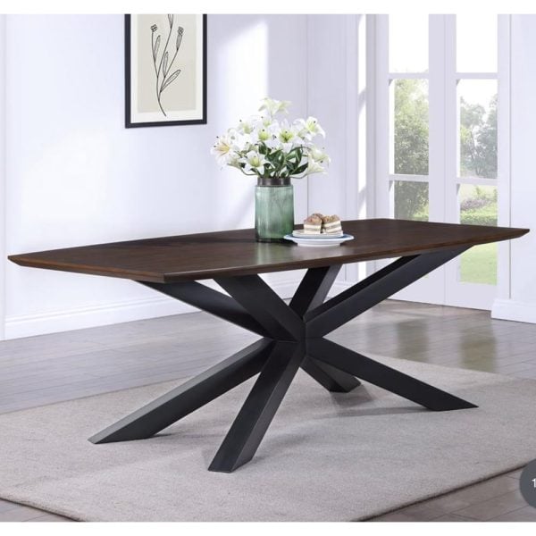 Narva Medium Wooden Rectangular Dining Table In Walnut | Bed Sava