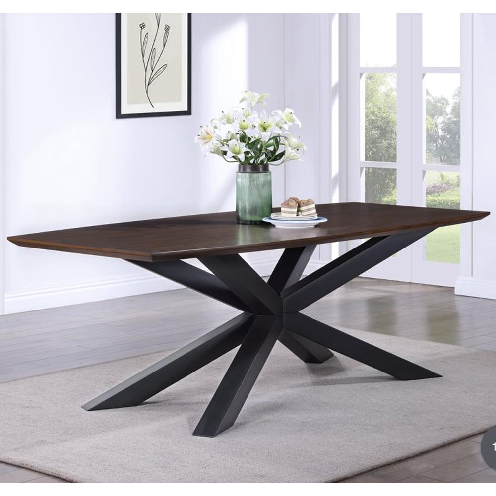 Narva Medium Wooden Rectangular Dining Table In Walnut