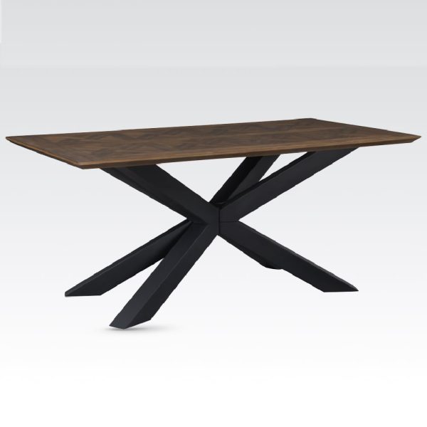 Narva Small Parquet Wooden Dining Table In Walnut | Bed Sava