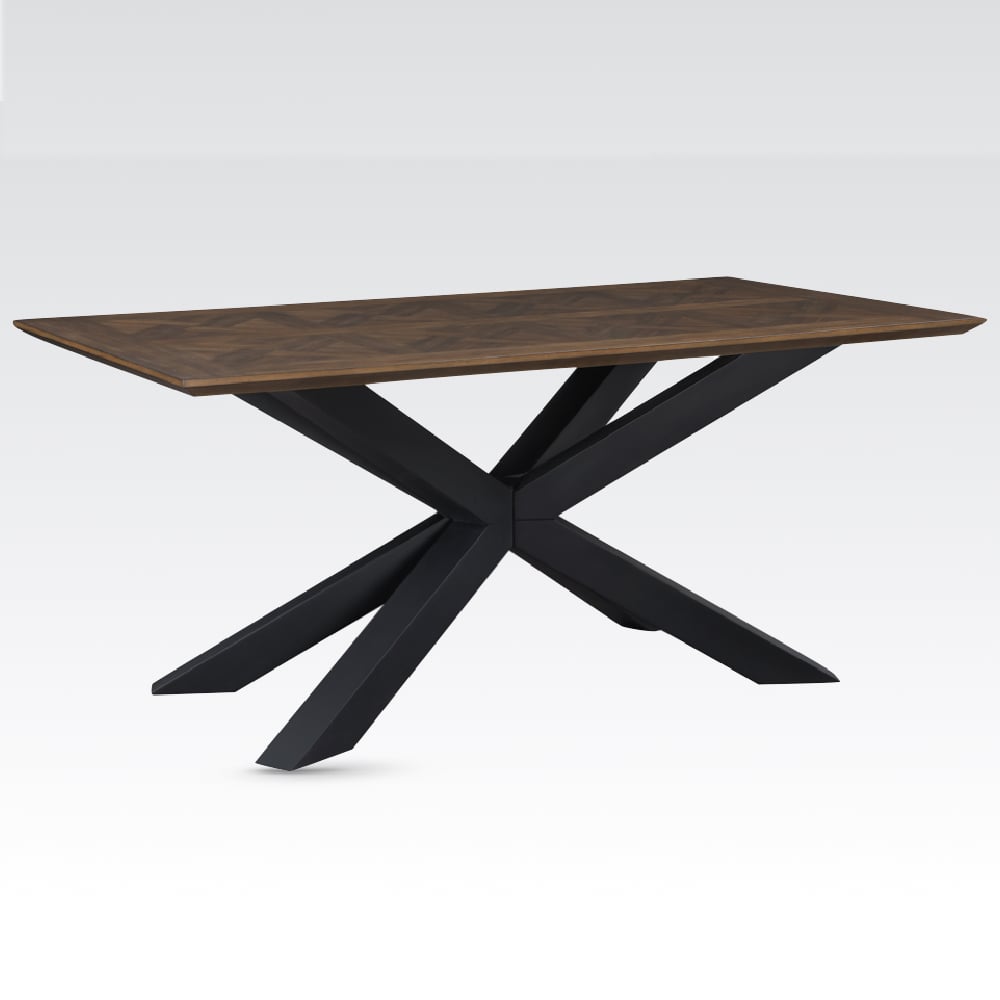 Narva Small Parquet Wooden Dining Table In Walnut