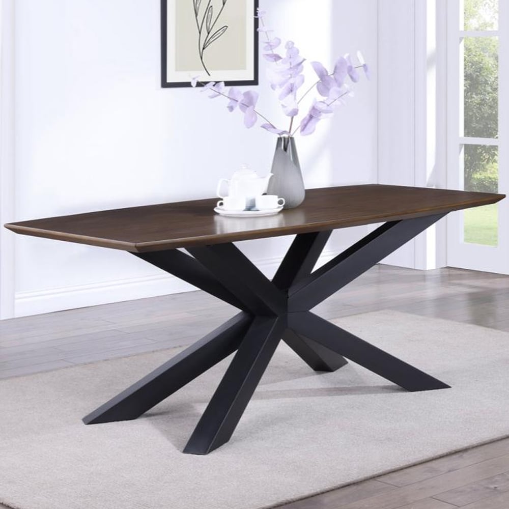 Narva Small Wooden Rectangular Dining Table In Walnut