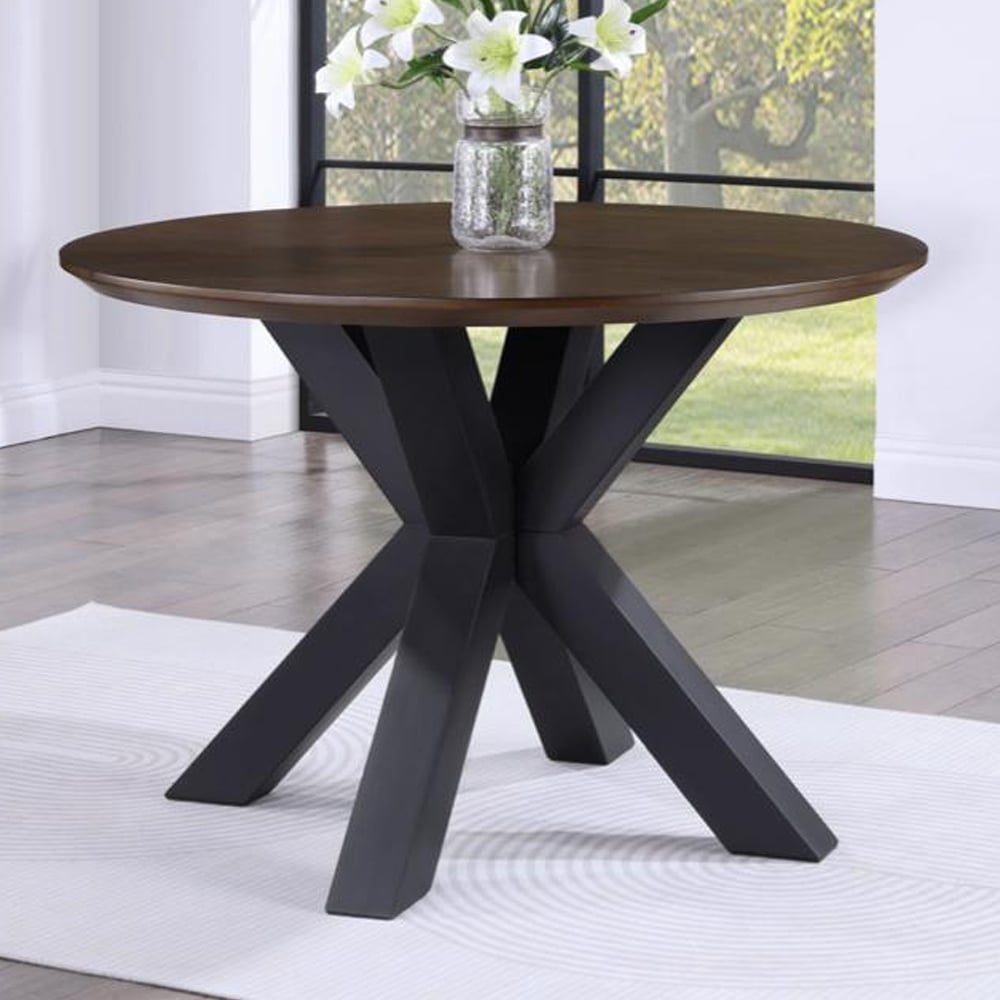 Narva Wooden Round Dining Table In Walnut