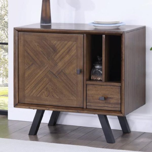 Narva Wooden Sideboard With 1 Door 1 Drawer In Walnut | Bed Sava