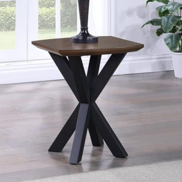 Narva Wooden Square Lamp Table In Walnut | Bed Sava