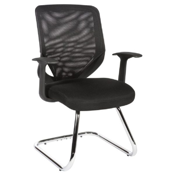 Nashua Fabric Home And Office Chair With Chrome Legs In Black | Bed Sava