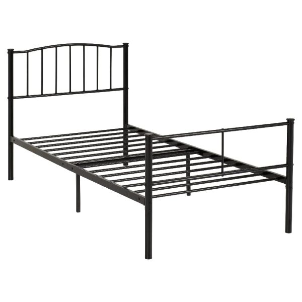Navarre Metal Single Bed In Black | Bed Sava