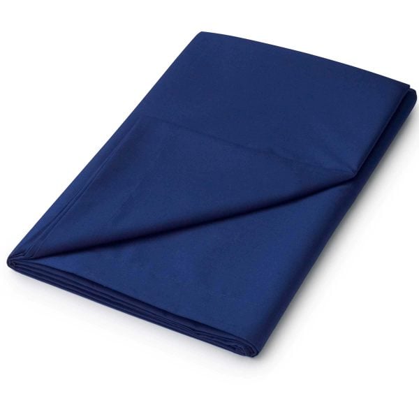 Helena Springfield Plain Dye 5050 Percale Single Flat Sheet Navy | Bed Sava