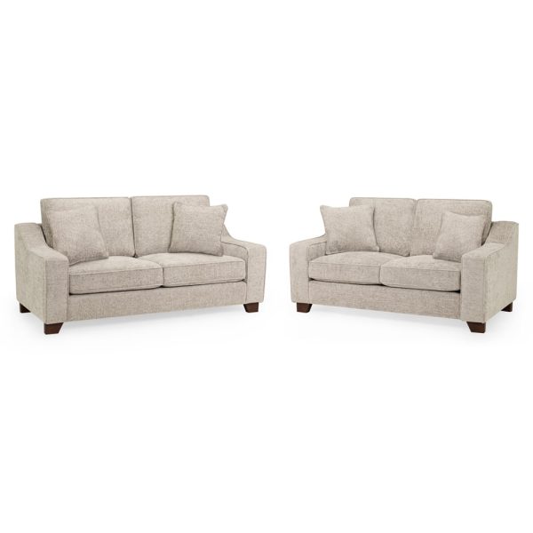 Nepean Fabric 3+2 Seater Sofa Set In Stone | Bed Sava