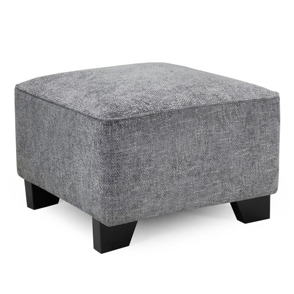 Nepean Fabric Foot Stool In Slate | Bed Sava