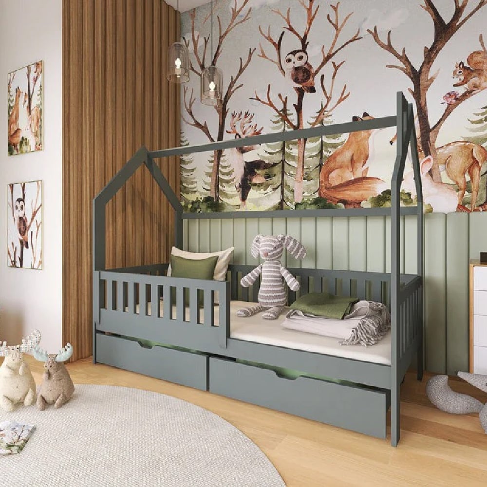 Nepean Wooden Day Bed With Bonnell Mattress In Graphite