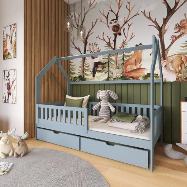 Nepean Wooden Day Bed Without Mattress In Grey | Bed Sava