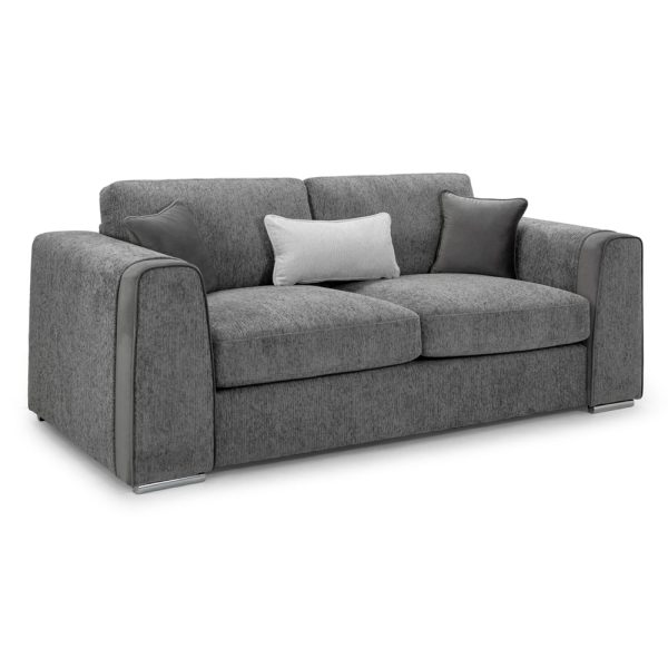 Newnan Fabric 3 Seater Sofa In Grey | Bed Sava