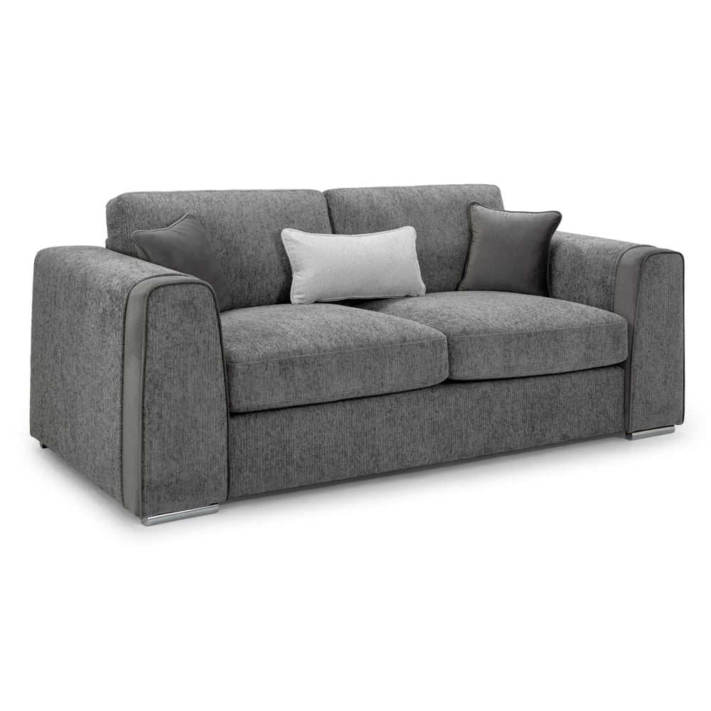 Newnan Fabric 3 Seater Sofa In Grey