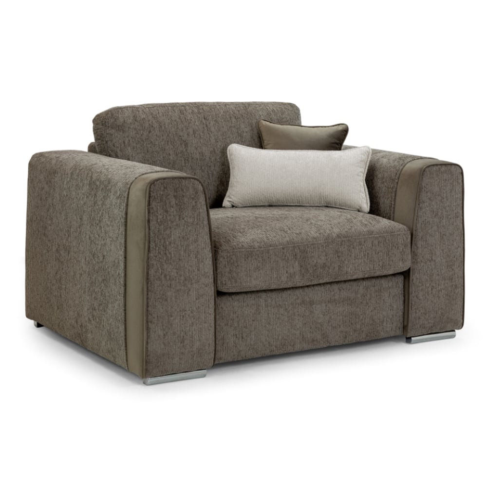 Newnan Fabric 1 Seater Sofa In Mocha