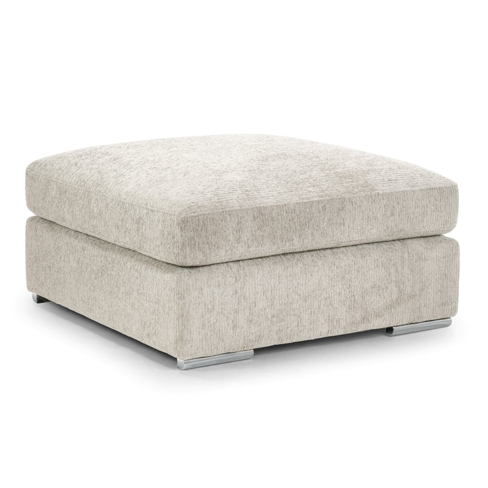 Newnan Fabric Foot Stool In Beige