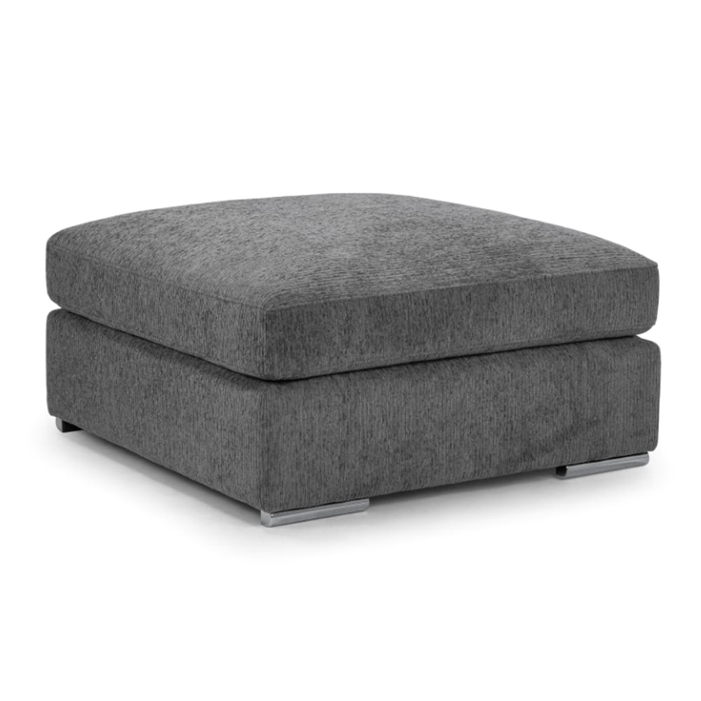 Newnan Fabric Foot Stool In Grey