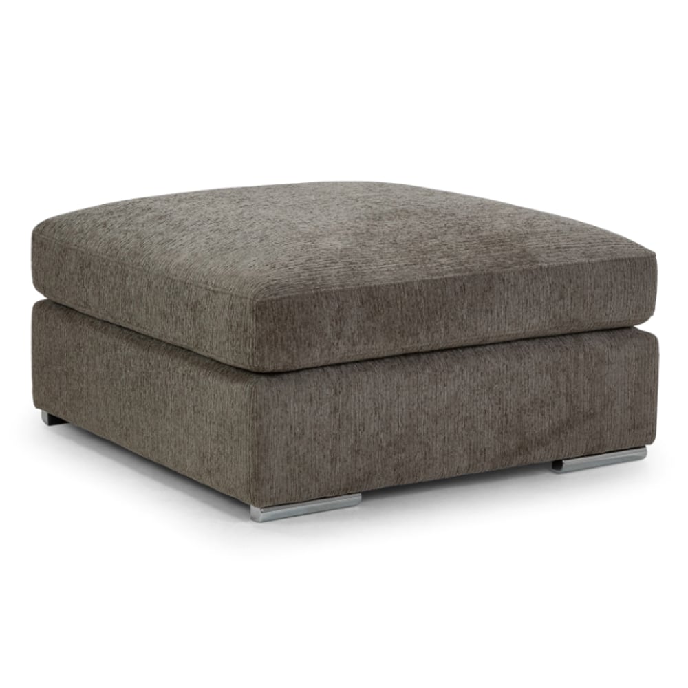 Newnan Fabric Foot Stool In Mocha