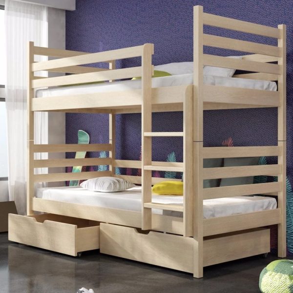 Newry Wooden Bunk Bed With Bonnell Mattress In Pine | Bed Sava