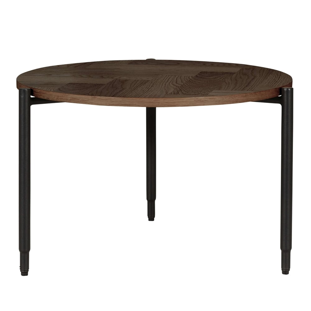 Niles Wooden Lamp Table Round In Smoked Oak