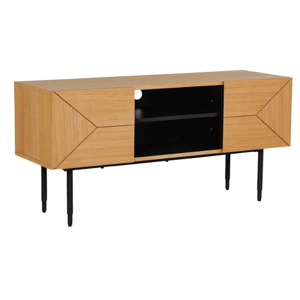 Niles Wooden TV Stand With 1 Door 1 Drawer In Natural Oak | Bed Sava