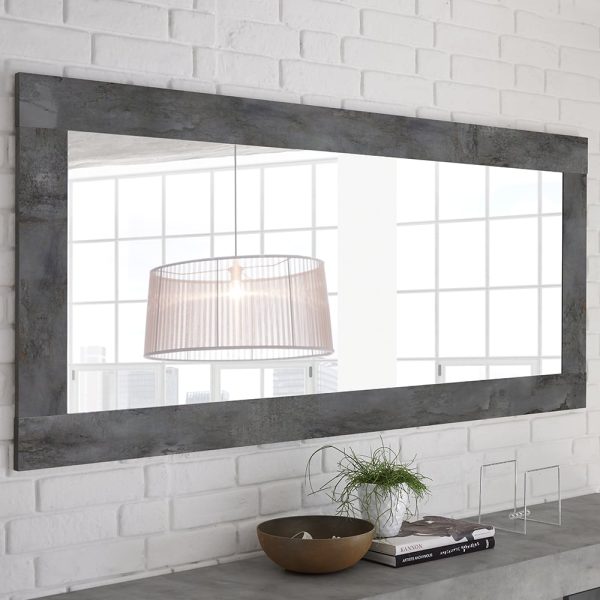 Nitro Bedroom Wall Mirror In Oxide Wooden Frame | Bed Sava