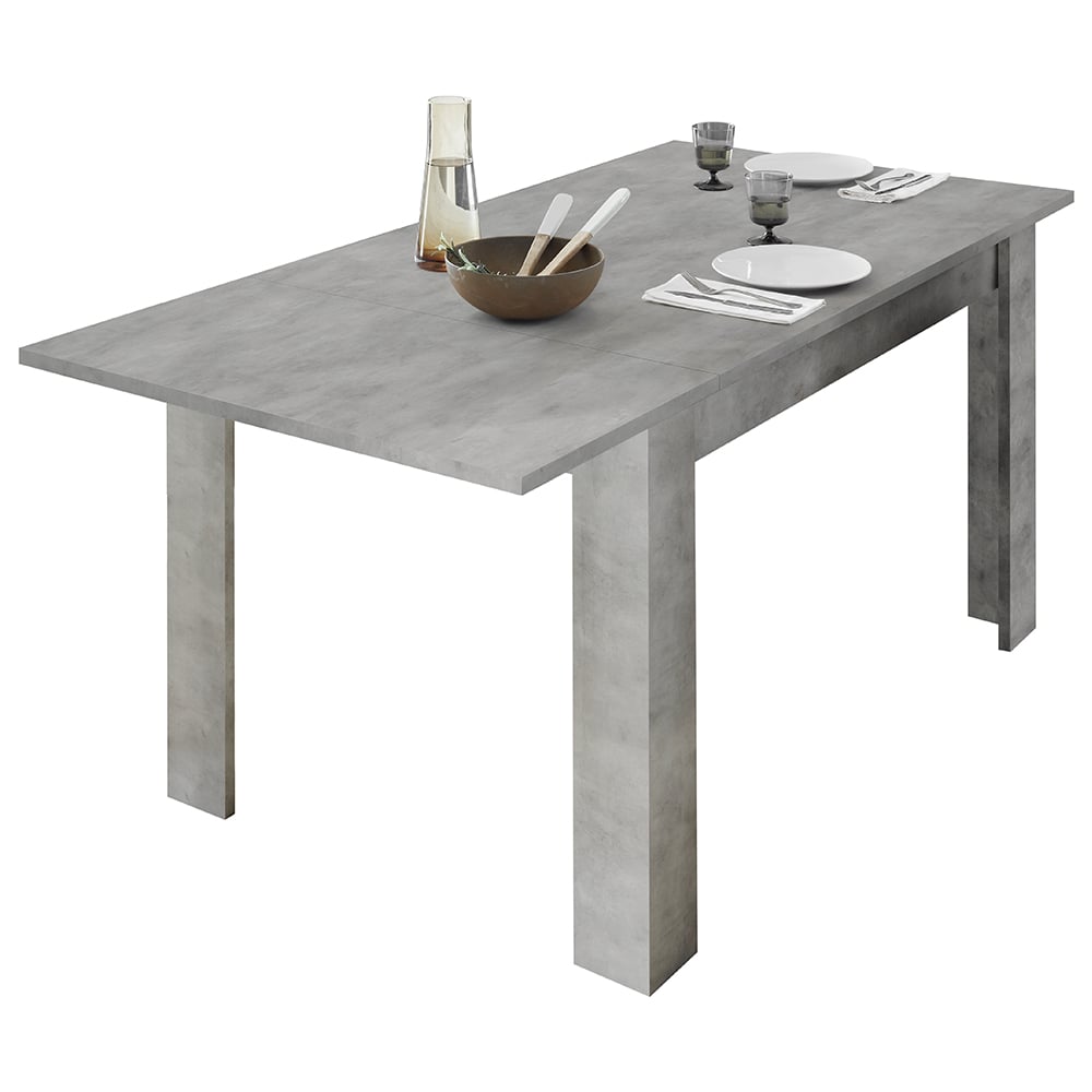 Nitro Wooden Extending Dining Table In Cement