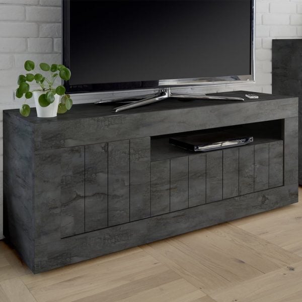 Nitro Wooden TV Stand With 3 Doors In Oxide | Bed Sava