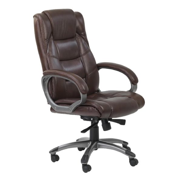 Nobbler Leather Home And Office Chair In Brown | Bed Sava