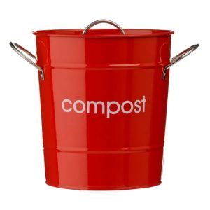 Newport Metal Compost Bathroom Bin In Red | Bed Sava