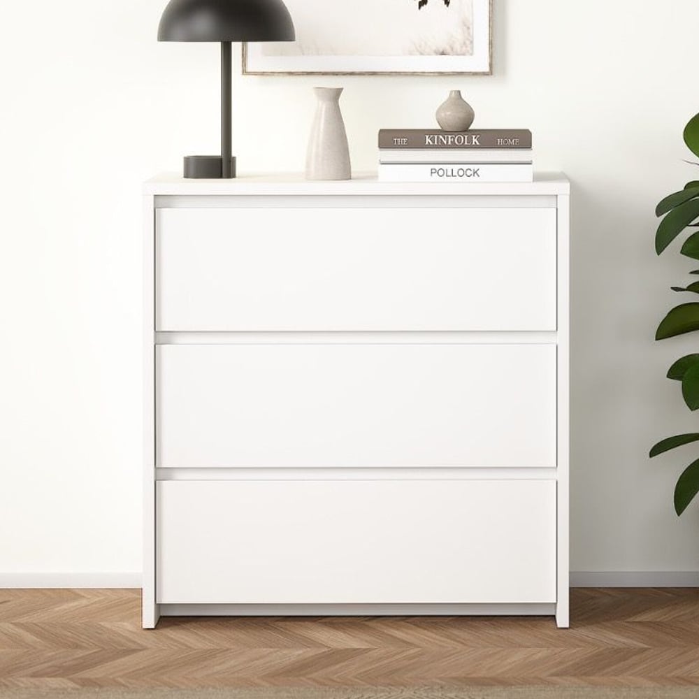 Norfolk Wooden Chest Of 3 Drawers In White